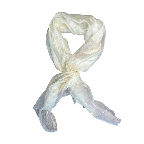 INC INTERNATIONAL CONCEPTS Ivory Sheer Shimmer Scarf Wrap - Picture 1 of 7